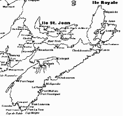 Map of Ile St Jean and Ile Royale