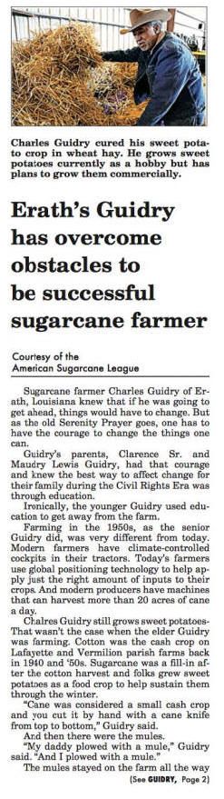 Charles Guidry Erath LA article 1 of 2