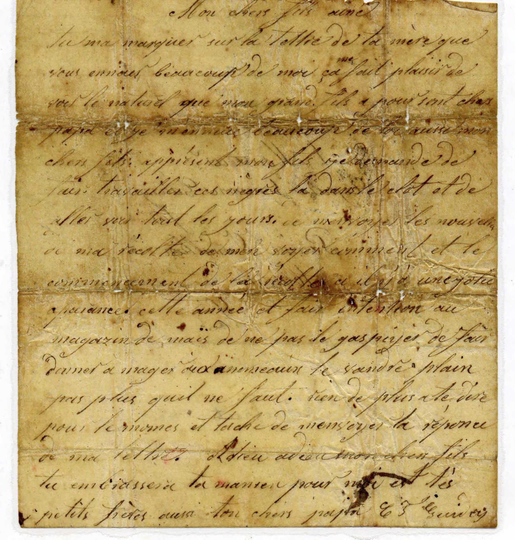 Letter from Cyrille Trasimon Guidry, père
