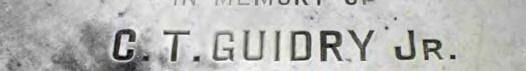 C.T. Guidry Jr grave marker 2 of 5