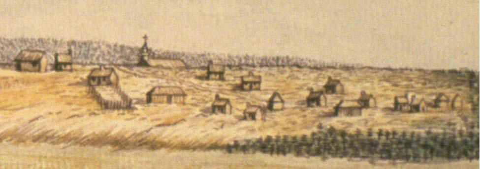 View of Pointe-de-Beauséjour and St. Louis Catholic Church