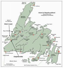 Island of Newfoundland map