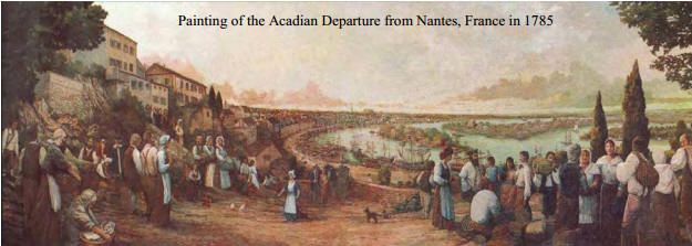 Painting of the Acadian Departure from Nantes, France 1785