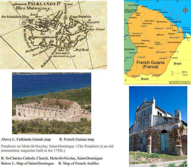 Falklands Island map, French Guiana map