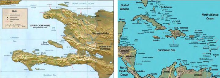 Map of Saint-Dominque, French Antilles
