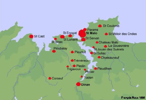 Map of Northwestern France