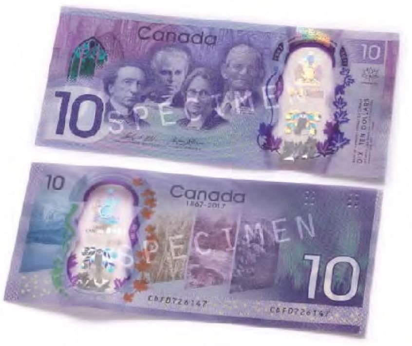 The new commemorative $10 marks only the fourth commemorative note issued by the Bank of Canada.
              (All images courtesy Bank of Canada)