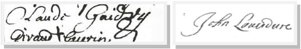 John Laverdure and Claude Guédry signatures