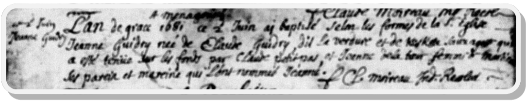 Claude Guedry first appears in records