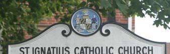 Historical marker in front of St. Ignatius Catholic Church located in Port Tobacco, Maryland segment 1 of 3