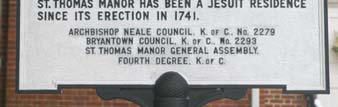 Historical marker in front of St. Ignatius Catholic Church located in Port Tobacco, Maryland segment 3 of 3