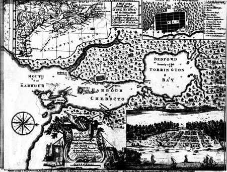 Map of Halifax, Nova Scotia, 1750