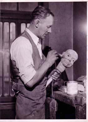 Marshall carving a Vent Doll head