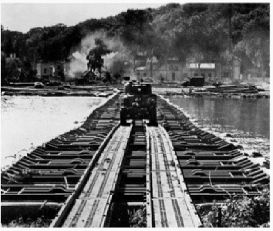 Tank bridge across Rhine River