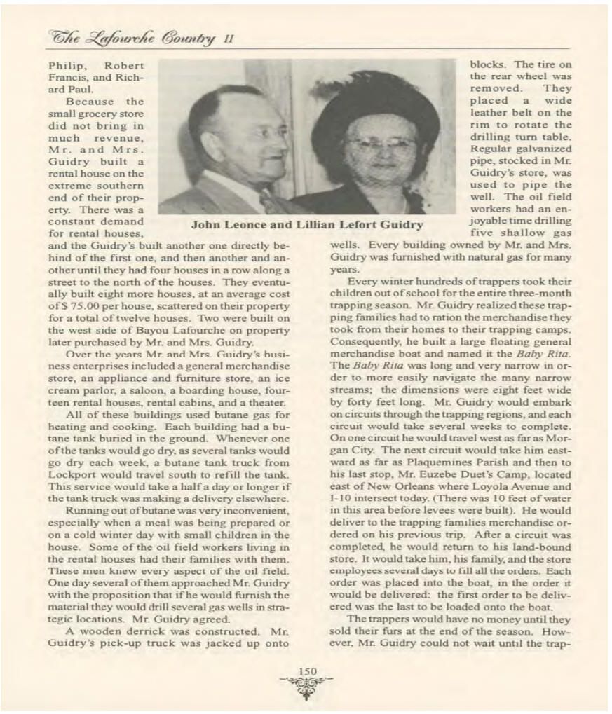 The Lafourche Country II - The Heritage and Its Keepers page 150
