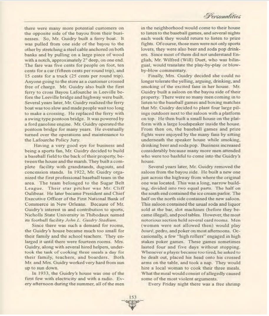 The Lafourche Country II - The Heritage and Its Keepers page 153