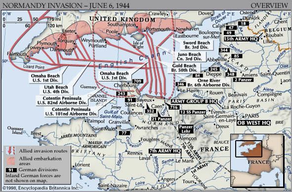 Map of Normandy Invasion