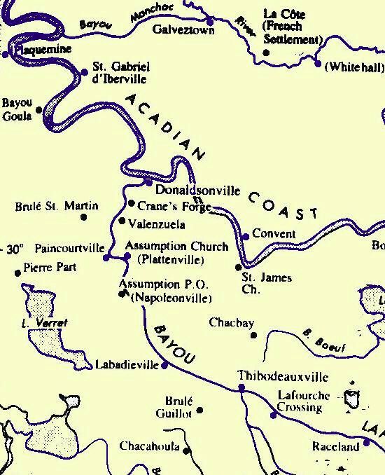 Map of Acadian Coast