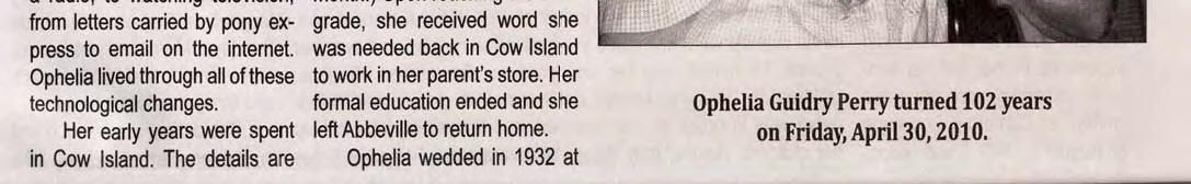 Ophelia Guidry Perry article, Page 1, Part 5 of 5
