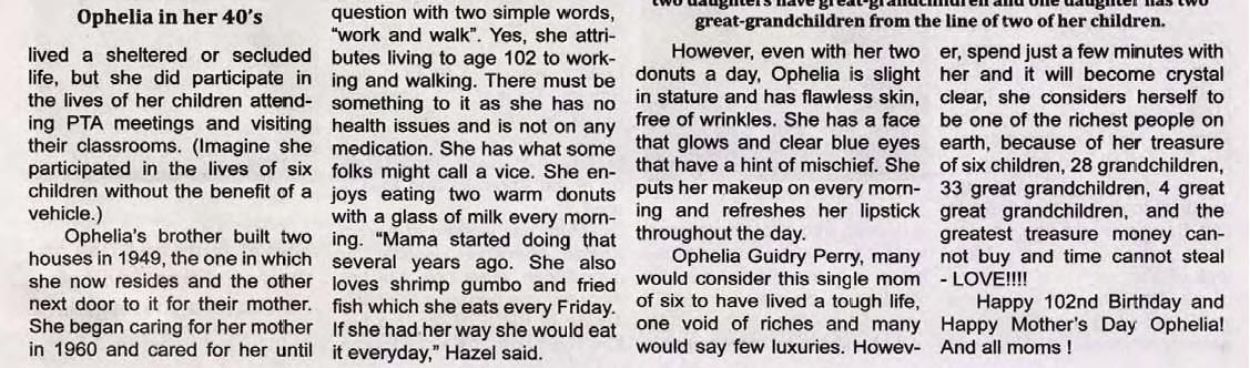 Ophelia Guidry Perry article, Page 3, Part 2 of 2