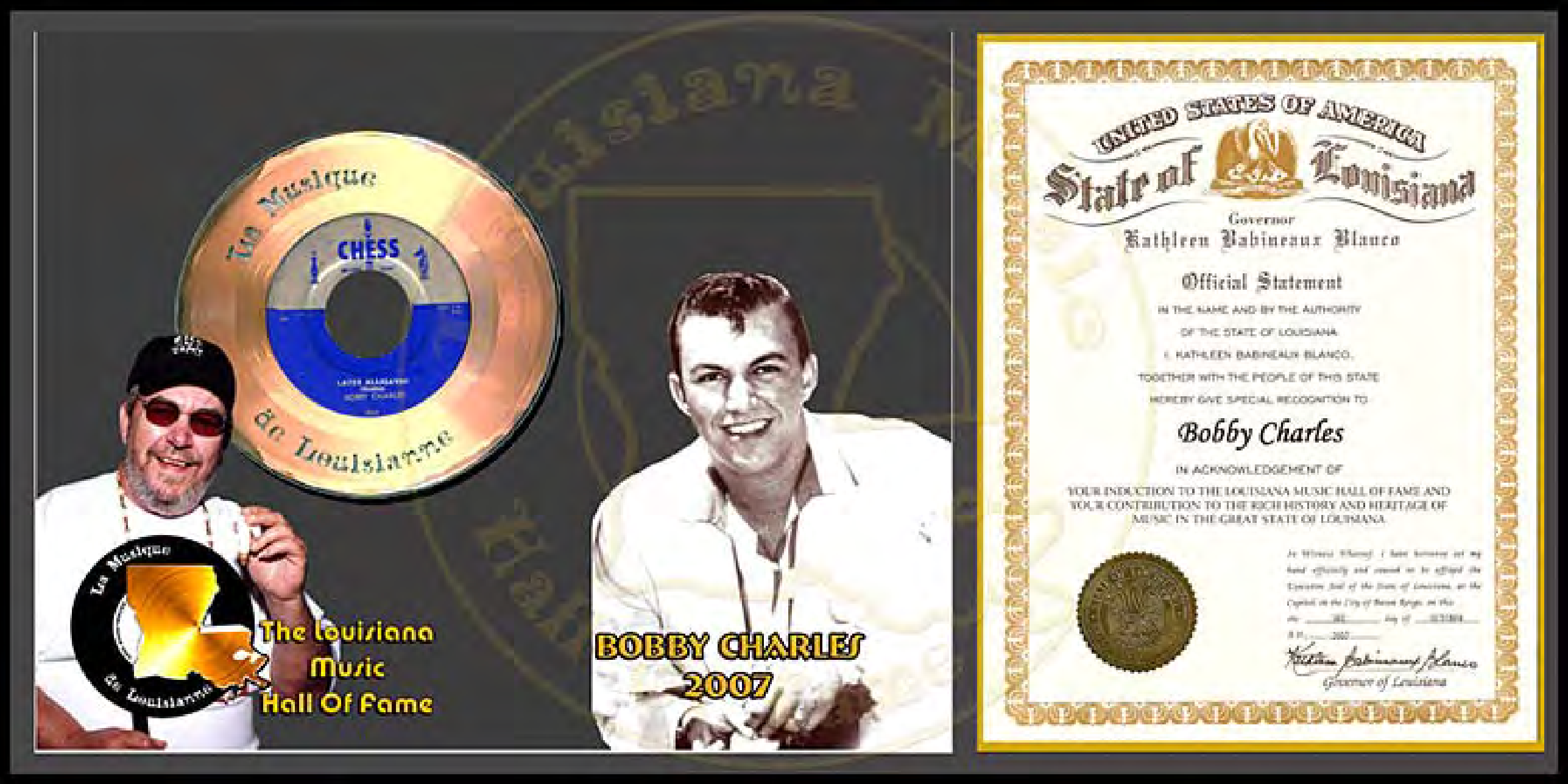 Bobby Charles Louisiana Music Hall of Fame induction ceremony