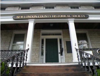 New London County Historical Society sign at Shaw Mansion
