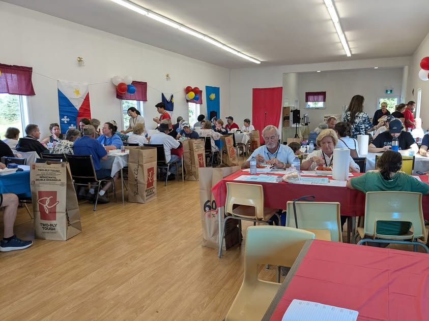 Attendees enjoying the lobster boil