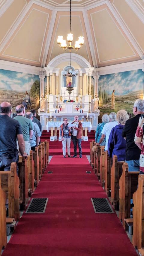 Albert and Simone Geddry leading us in the Ave Maris Stella at St. Alphonse Catholic Church