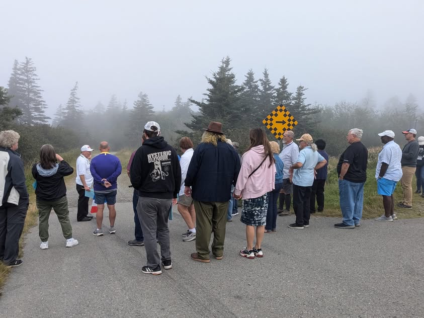 Tour attendees at Bear Cove