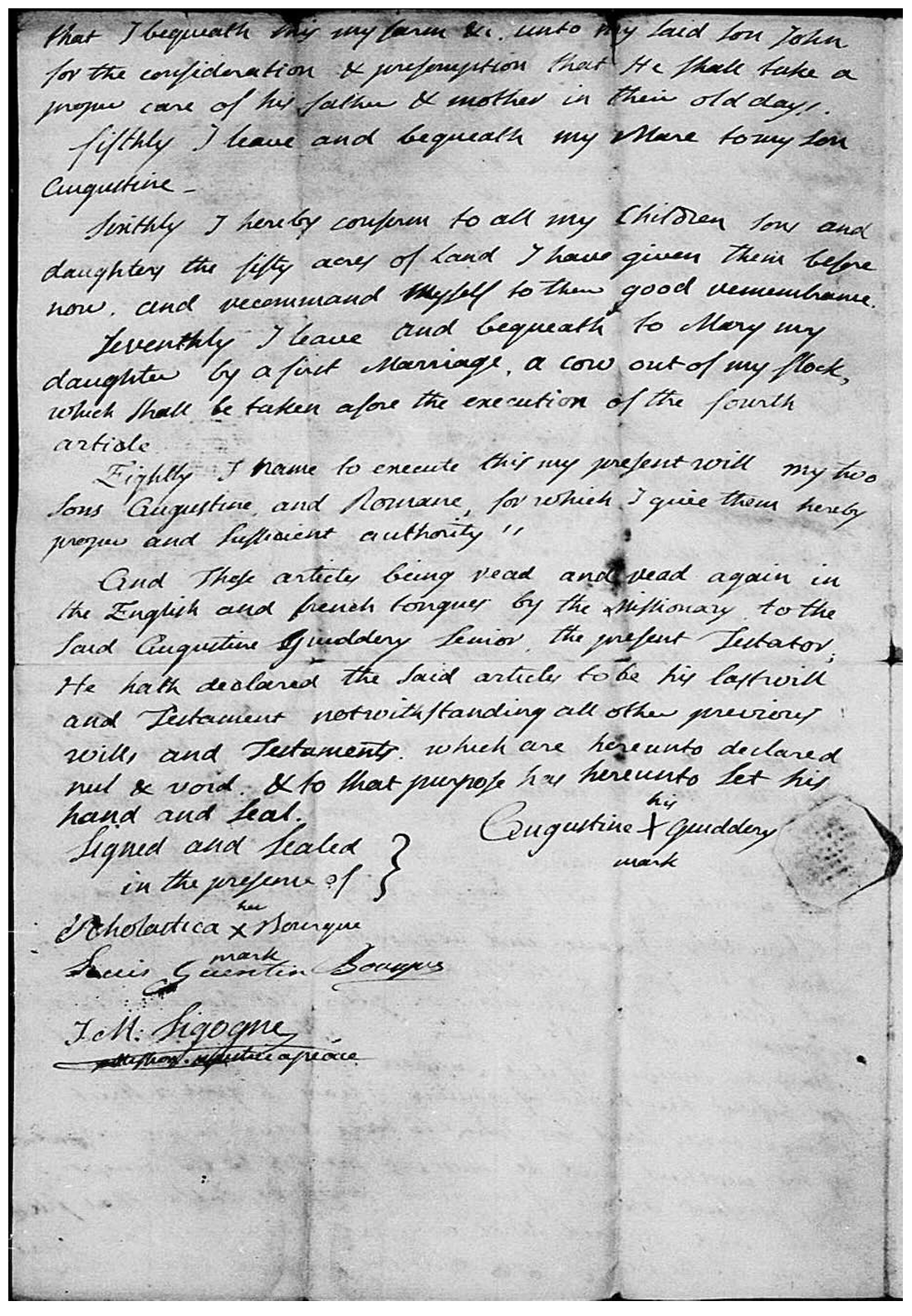 Augustin Guédry dit Grivois Founder of Chéticamp (Saint-Alphonse de Clare)