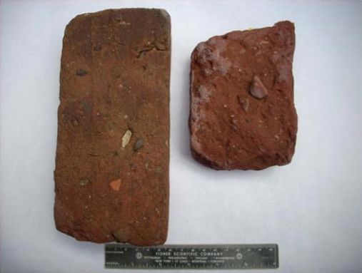Bricks made by early Acadians at Garrett's Cove