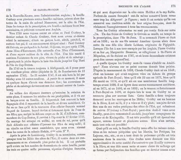 Documents Sur L'Acadie pages 170-171