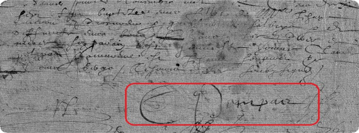 Signature of Claude Petitpas in the registers of Salbris - 18 November 1617