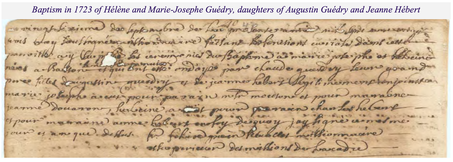 guedrys captive baptism