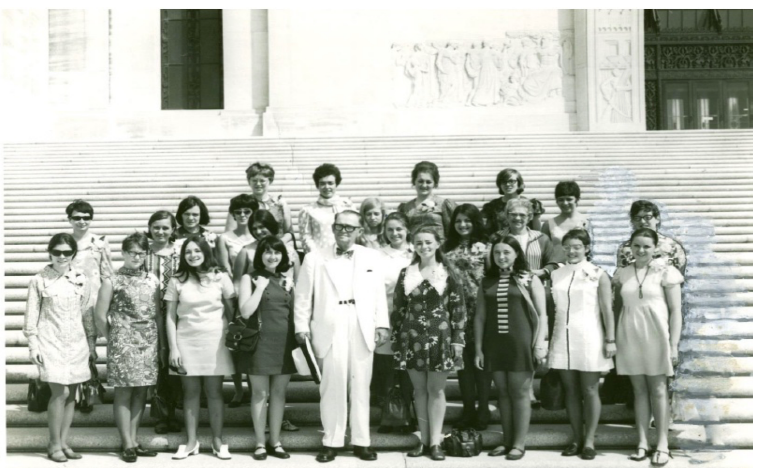 LeBlanc with 15 girls in Baton Rouge