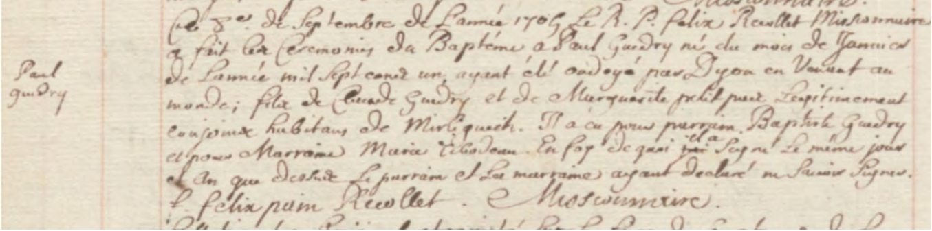 Baptism of Paul Guédry