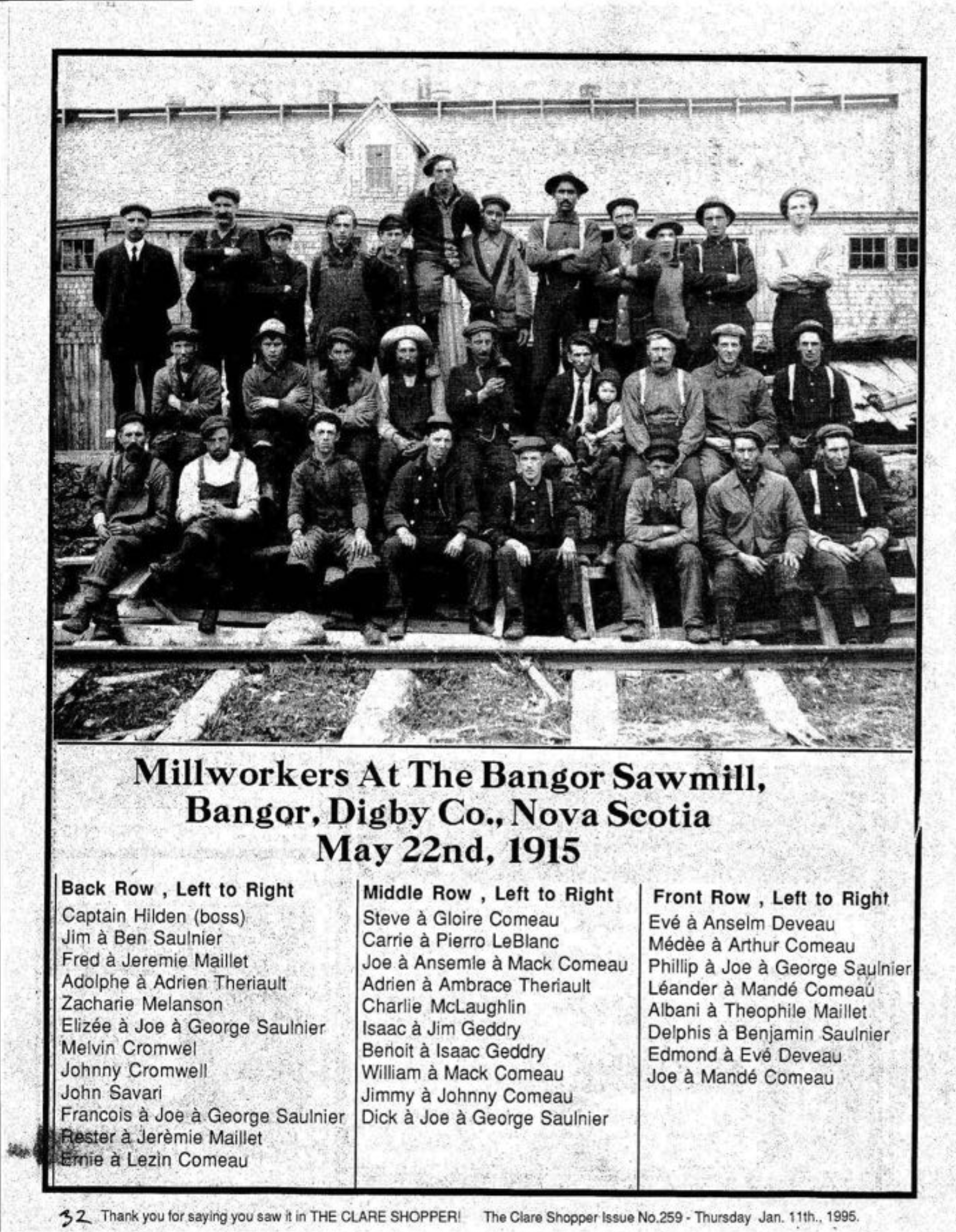 Bangor Sawmill Workers, 22 May 1915