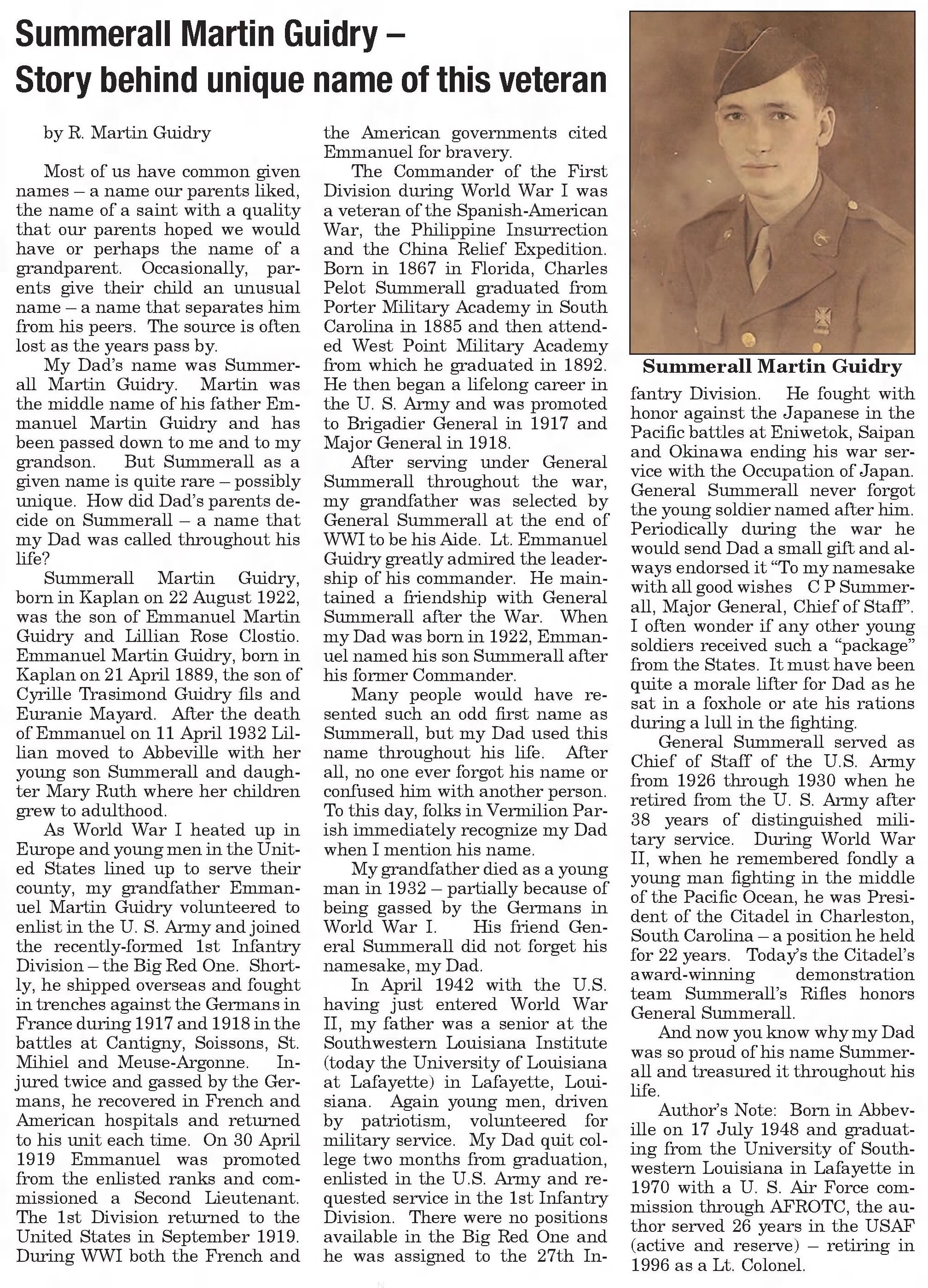 Summerall Martin Guidry Article